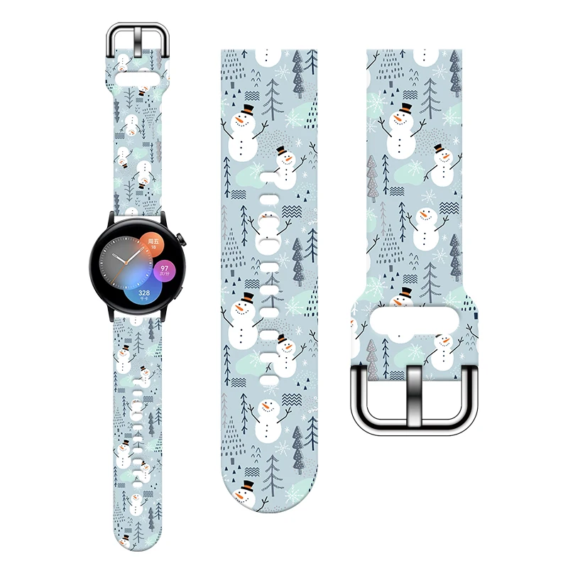 

20mm Christmas 6 Strap for Samsung Galaxy Watch 5/4 40mm 44mm Silicone Band Replaceable Bracelet 22mm for 5Pro 45mm Watchband