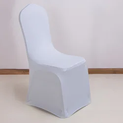 Elegant Red and White Elastic Chair Cover - Free Size Size (Silver Gray)