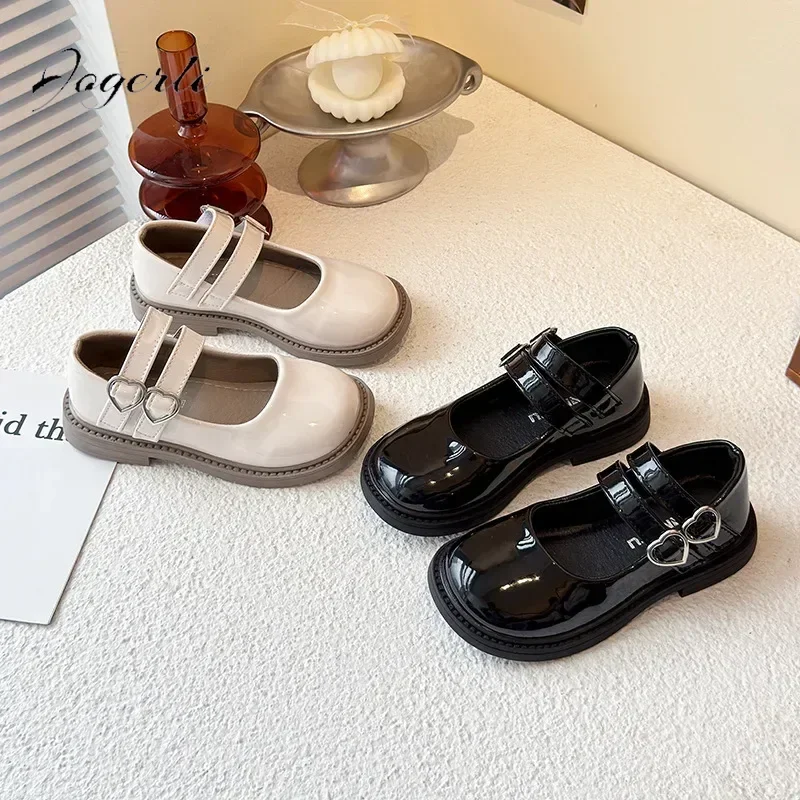 Girls Spring Autumn New Small Shoes Korean Princess School Student Loafer Flats Shoes Non-slip Soft Sole Size 26-36
