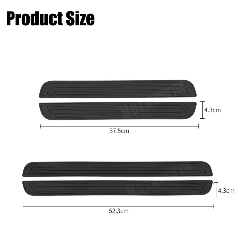 Car Door Plate Protector Stickers Rubber Durable Sill Scuff Cover Anti Scratch Decal Door Plate Protector 4pcs, car door threshold sticker