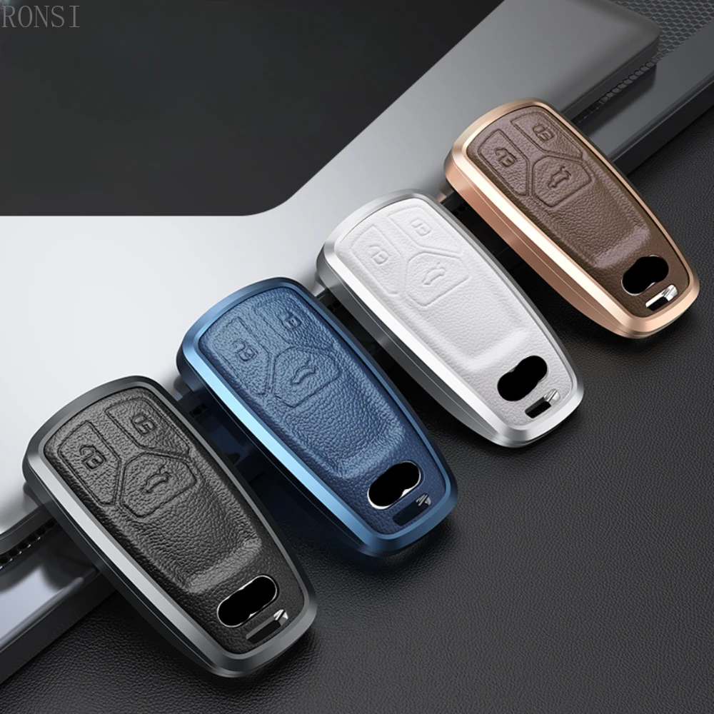 

Alloy Leather Car Remote Key Cover Case Shell For Audi A4 B9 A5 A6L A6 S4 S5 S7 8W Q7 4M Q5 TT TTS RS Coupe Styling Accessories