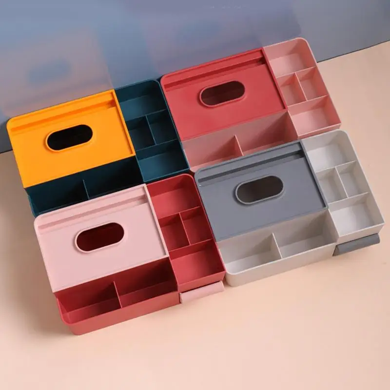 

Tissue Box Holder With Storage Rectangular Tissue Box Cover Multifunctional Tissue Box Holder Tissue Box With Stationery Remote