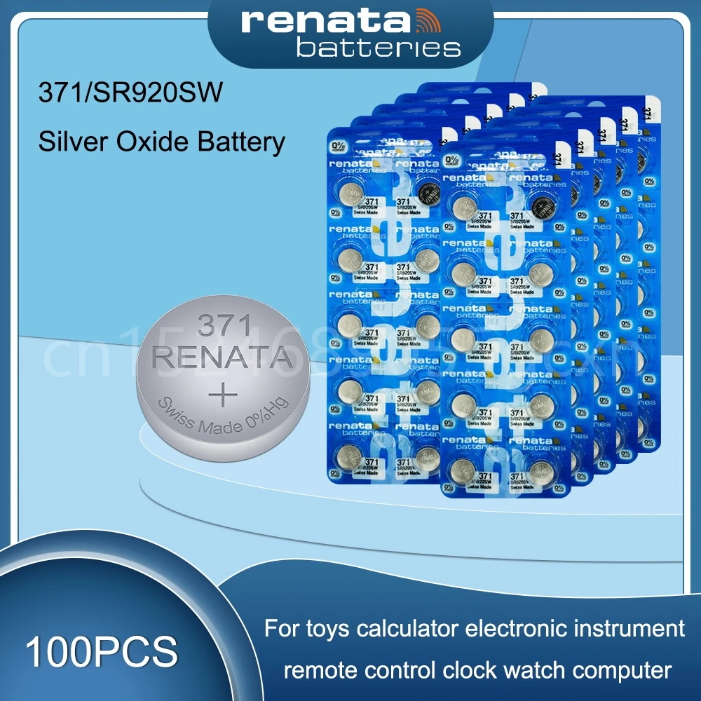 Original Renata 371 1.55V SR920SW AG6 LR920 LR69 920 Silver Oxide Button  Cell For Watch Clocks Toys Remote Control Calculator - AliExpress