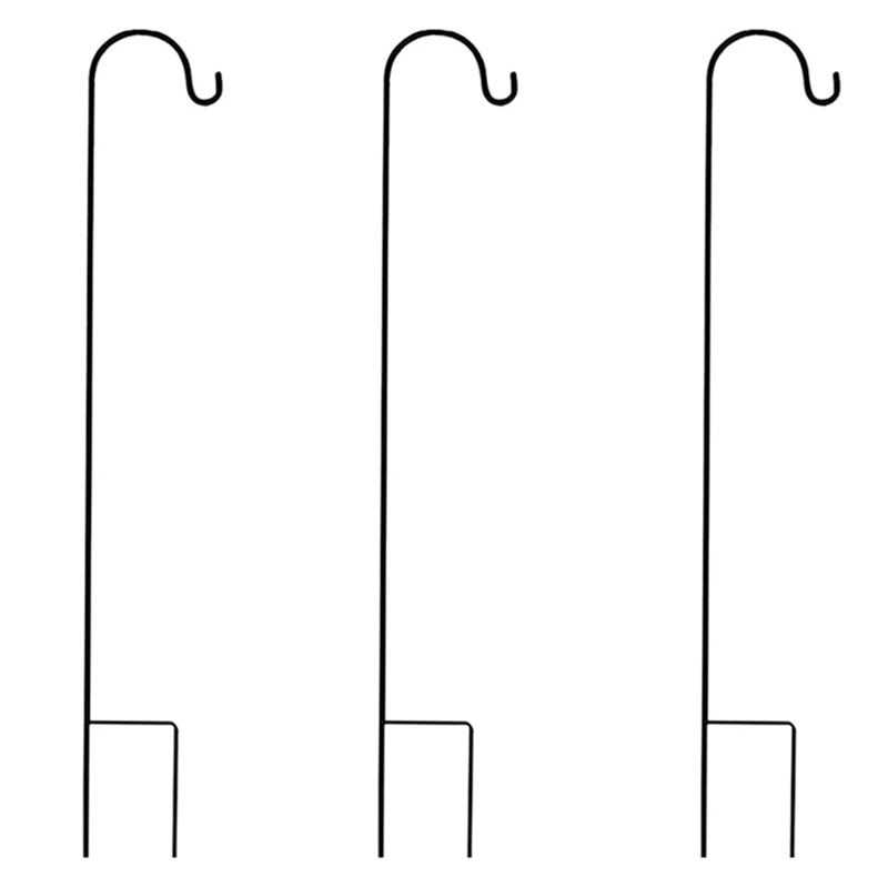 

3X Shepherd Hooks Rust Resistant Garden Stake Outdoor Metal Plant Stand Hanger Bird Feeder Pole 80.5X10x1cm