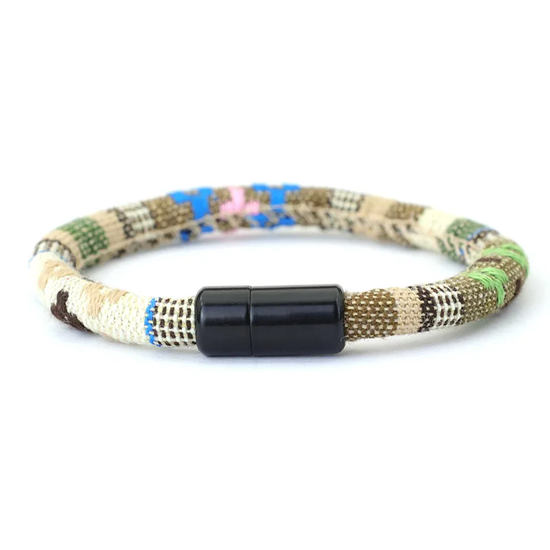 Bohemian Magnetic Clasp Cord Bracelet - Ethnic Friendship Jewelry