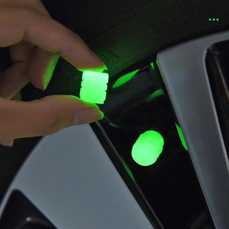Auto Leuchtende Reifen Ventilkappen Fluoreszierende Nacht Leuchtende Motorrad Fahrrad Rad Reifen Nabe Ventilschaftkappen Dekor 1/ 4 Stück – Detail 4