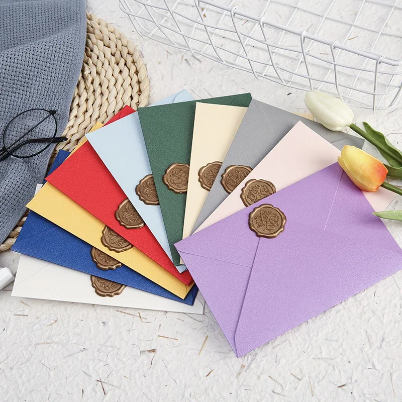 5pcs Colorful Simple Envelopes Writing Paper DIY Wedding Party Invitation Card Gift Envelope Love Letter Cover Stationery Office