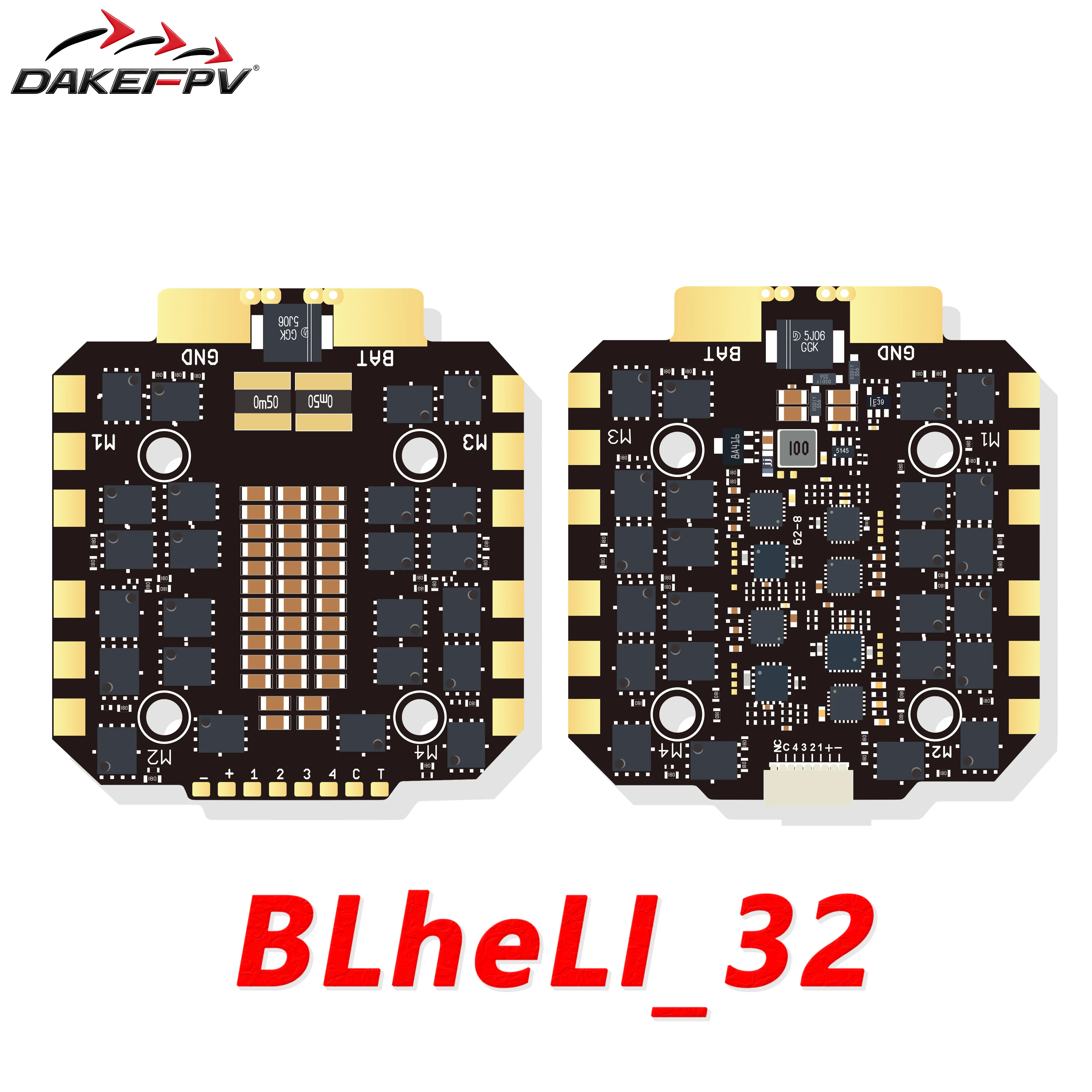 DAKEFPV BLHEL_32 ESC 8S/12S 100A/120A 30x30mm, boîtier avec dissipateur thermique en aluminium