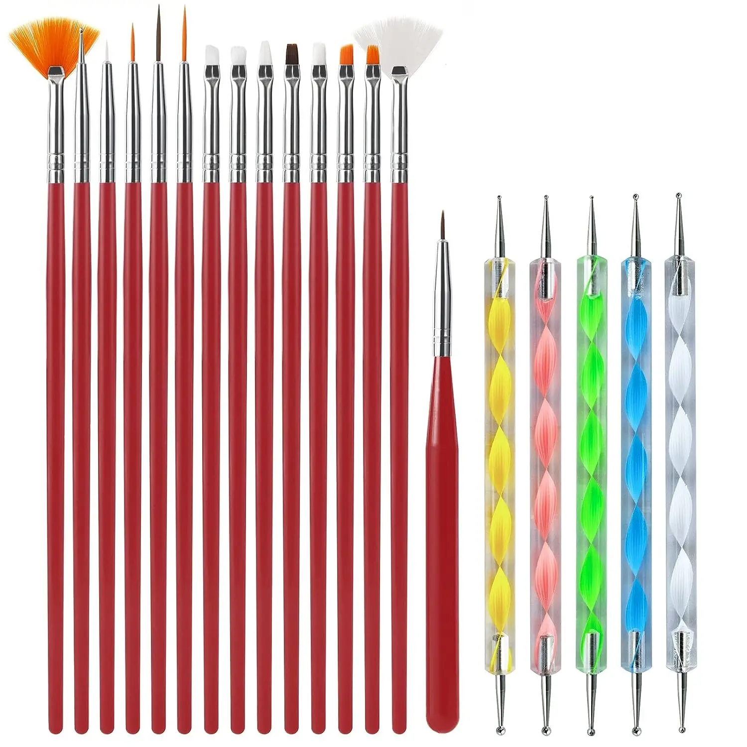 Nail Art Brushes Nail Brushes Nail Art Tools Gel Nail Tools Nail Brushes Set Professional Nail Supplies For Acrylic UV Gel Drawing Dotting Manicure Art Design