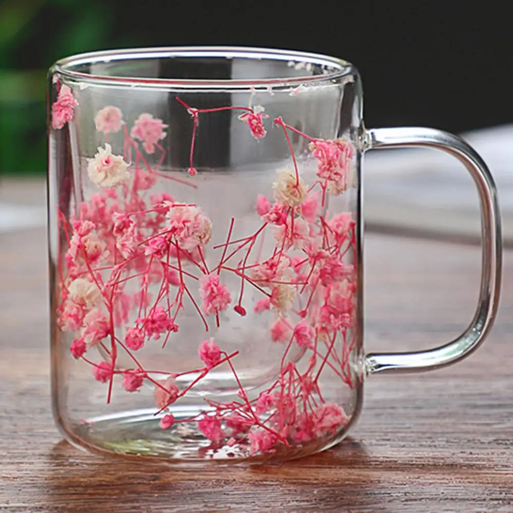 Double Wall Dry Flower Coffee And Tea Cup