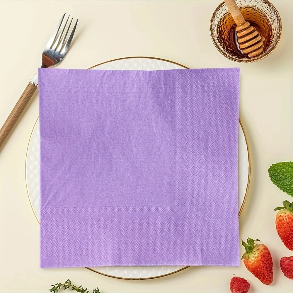 Description Picture 5 of item20pcs/lot Candy Color Paper Disposable Napkin Party Table Setting Paper Cafe Mouth Cloth Paper Placemat Dish Decoration Tissue