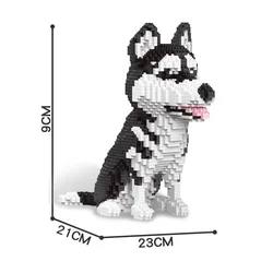Dalmatian and Dachshund 3D Micro Mini Building Block Set for Pet Lovers, Home Decor & STEM Education (Big Husky)