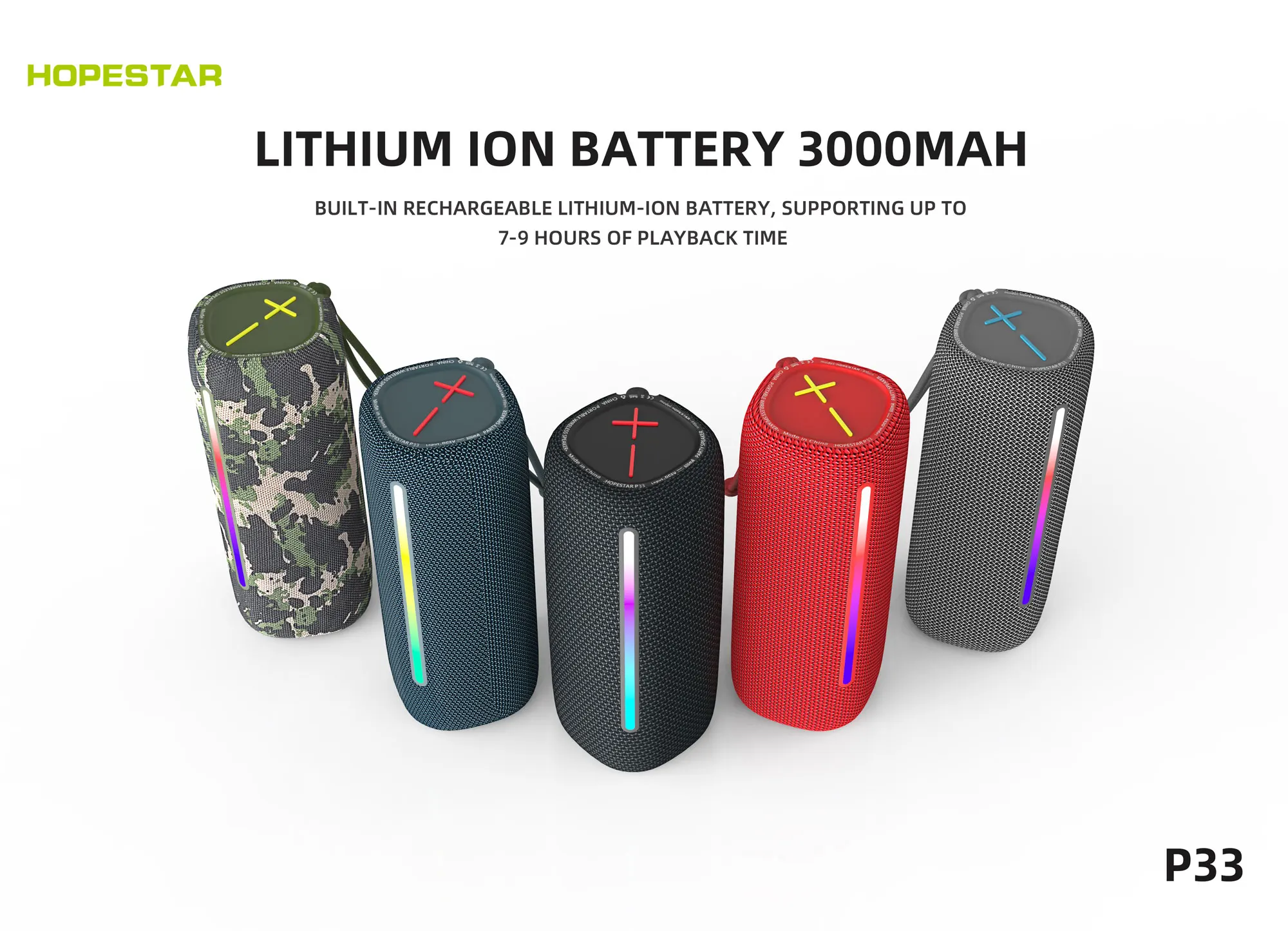 HOPESTAR Wireless Portable Bluetooth Speaker Rechargeable LED