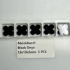 Meisidian 4 Leaf Clover 5 PCS 8-23mm Onyx Black Agate Blue Lapis Lazuli Four Leaf Clover Stone 5