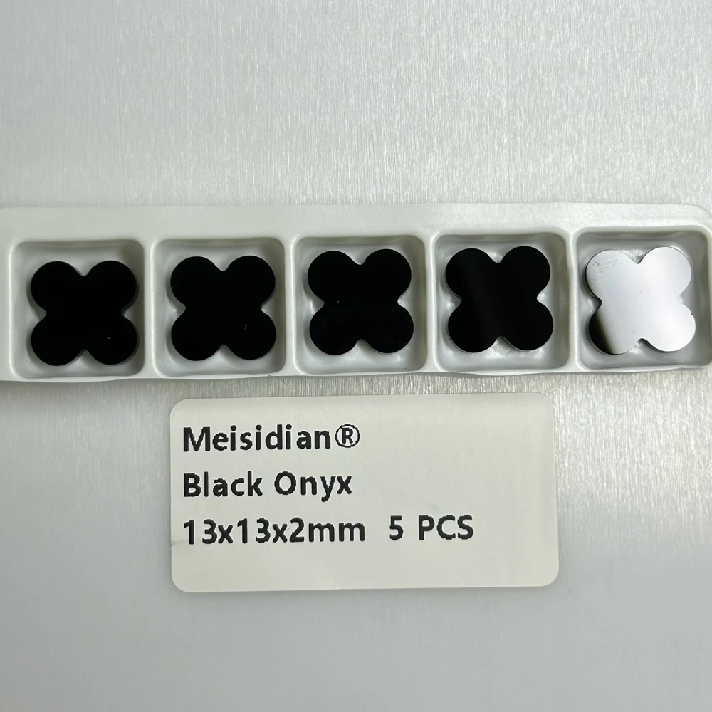 Meisidian Natural Green Malachite Red Agate 13x13x2mm Black Onyx Clover Stone 4