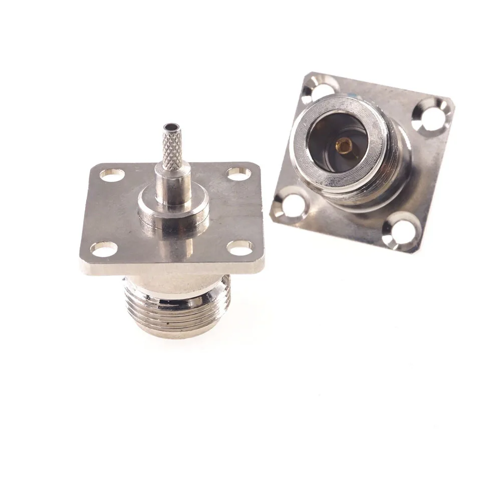 

5 шт. N гнездовой разъем, шасси, гнездовой разъем, фланец с 4 отверстиями, позолоченный Центральный штифт, термостойкость для кабеля RG213