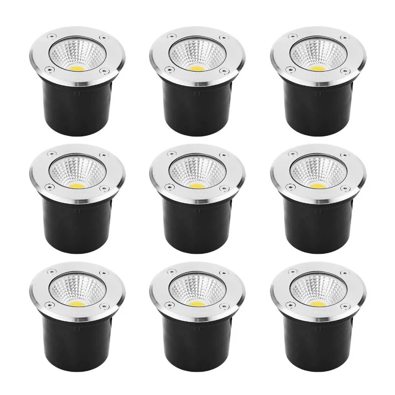 LED Underground Light 5W 10W 12W Buried Garden Path Spot Recessed 10PCS Pack AC220V110V24V IP68 Waterproof