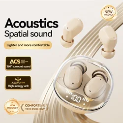 Enhanced Bluetooth Wireless Earbuds with LED Lights, Noise Cancelling, Hi - Fi Sound & Extended Playtime (Beige)