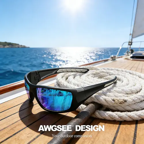 Polarized Sports Sunglasses UV400 Anti-Glare Full Frame Outdoor Cycling Fishing Glasses with Sturdy Construction - Image 2