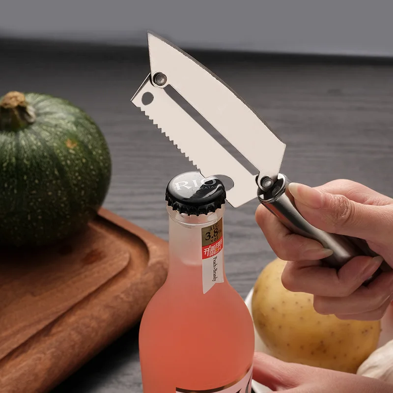 Pelador Y Cortador De Frutas 2 En 1 - 2 Piezas Con Funda, Ideal Para Viajes Y Camping