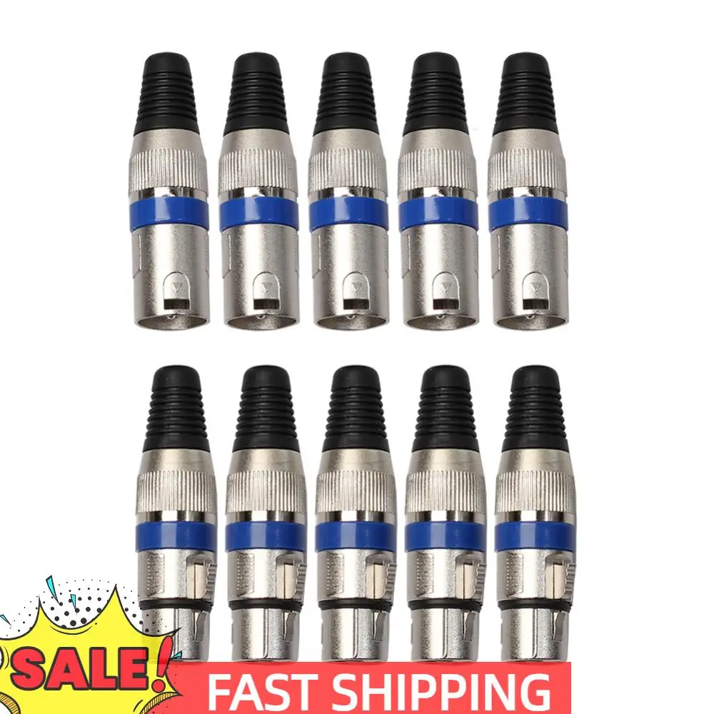 5 Pairs Audio Microphone Cable Portable Audio Cable Connector Practical Convenient Multi-function XLR 3 Pin for Video Connecting