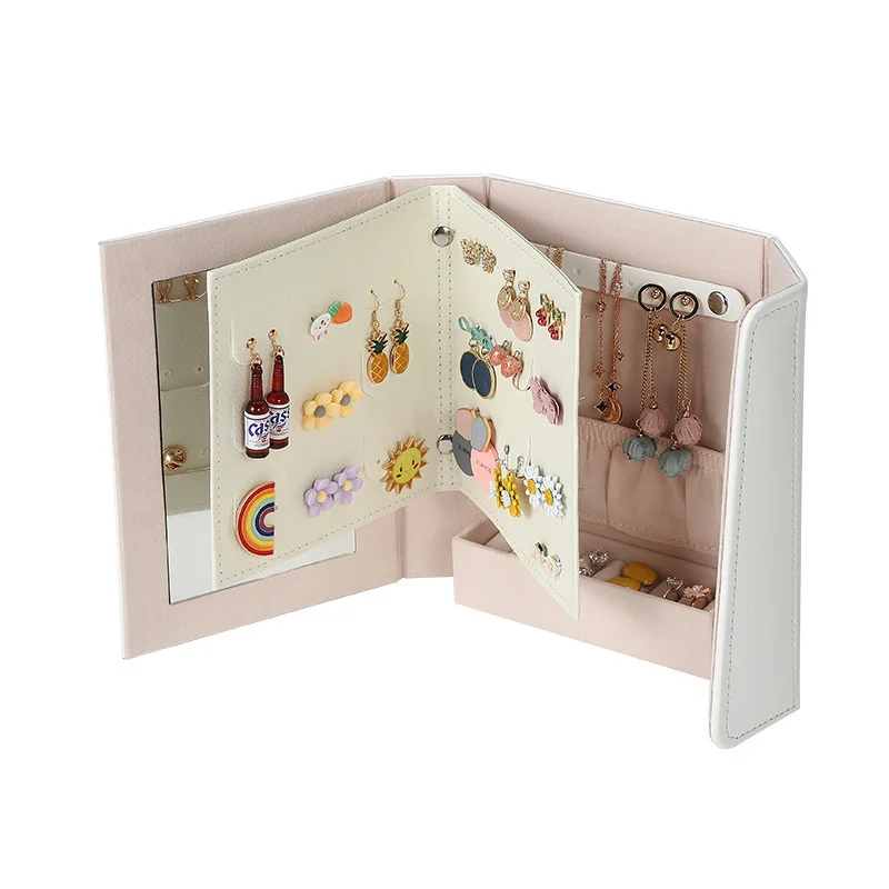 Creative Jewelry Storage Book Earrings Bracelet Necklace Ring Ornaments  Display Magic Book Three-layer Travel Storage Box