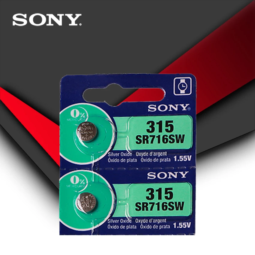 2pcs Sony 100% Original 315 SR716 SR716SW EP2012 D315 Cell Button Batteries Silver Oxide men ladies children watches retail card |