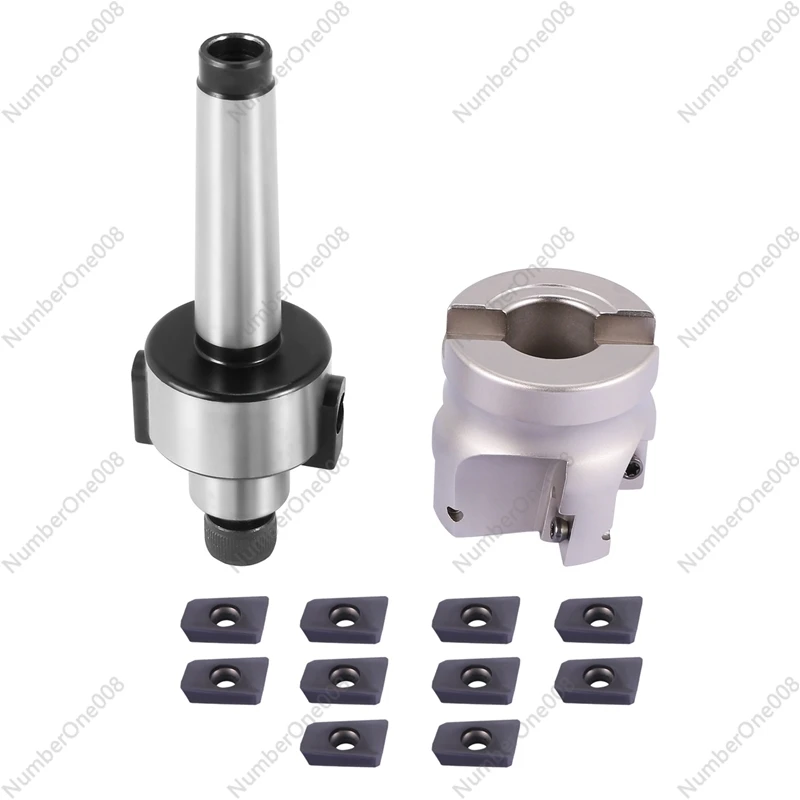 

MT2 M10&50mm Face End Mill Cutter+10 pcs APMT1604 Carbide Insert Wrench CNC