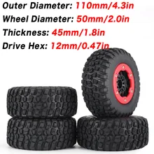 

4pcs AUSTAR 110mm Rim Rubber Tyre Wheel Set Kit Spare Parts Accessories for Traxxas Slash HPI HSP Short Course Car Mode