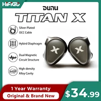 DUNU Titan X HiFi IEM Earphones Dual Magnetic Dynamic Driver Metal Alloy Housing 3.5mm/TypeC Mic Earbuds For Audiophile Gaming