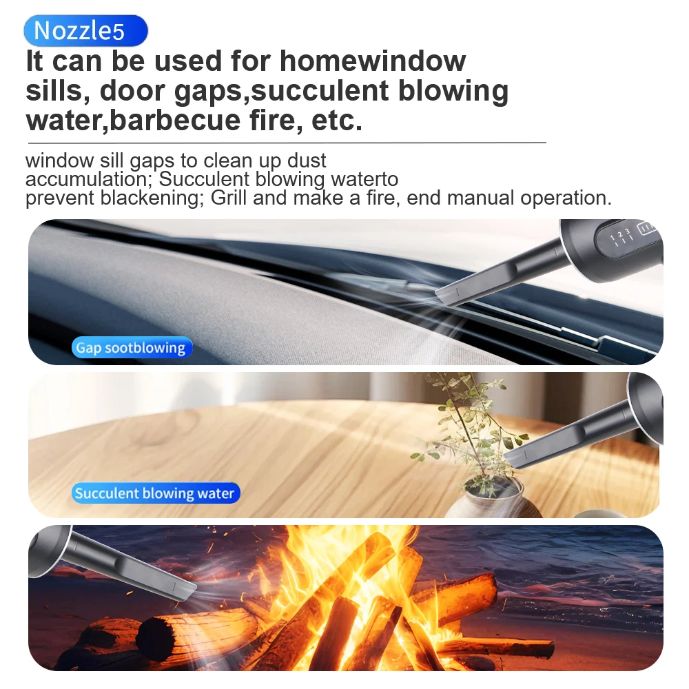 50000RPM Powerful Air Compressor Portable VC018 Vacuum Cleaner Digital Car Vacuum Cleaner High Suction 3 In 1 Air Duster Blower 5