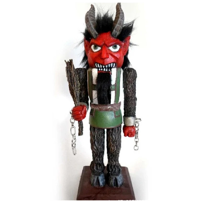 2022 Krampus Nutcracker Puppet European Style Resin Crafts Ngau Tau Human Face Nutcracker Christmas Home Decor New Years Gift 