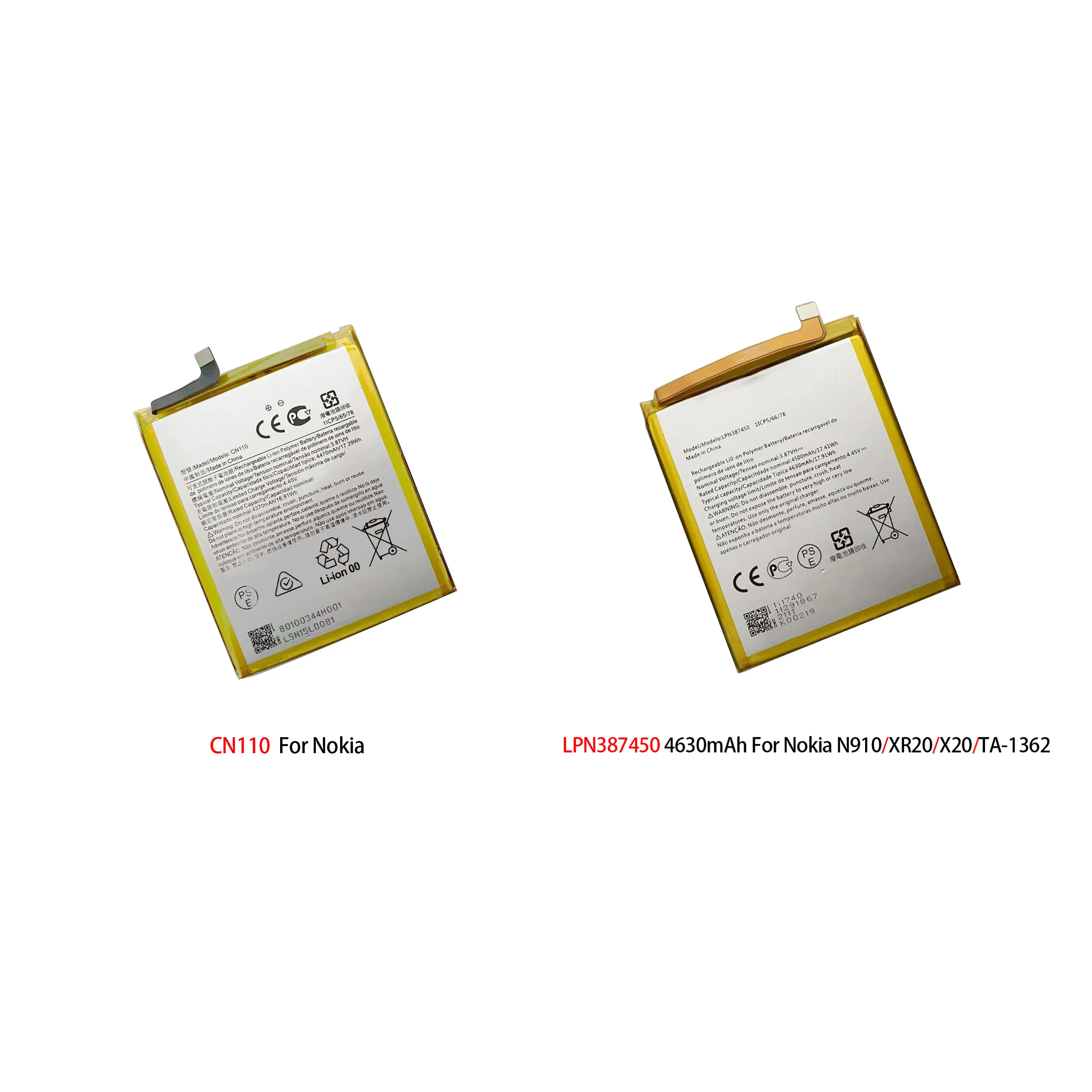 LPN387450 CN110 Phone Battery For Nokia N910 XR20 X20 TA1362 Mobile