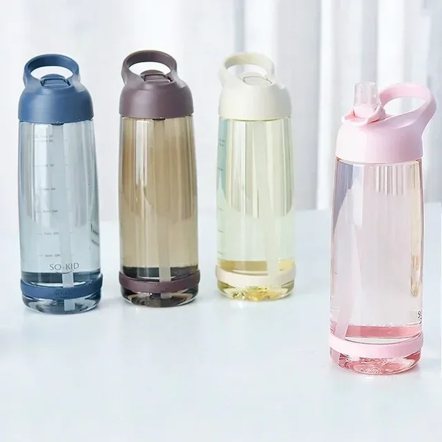 Outdoor Water Bottle with Straw Sports Bottles Leak Proof Eco-friendly Children School With Lid Hiking Camping Plastic BPA Free 2