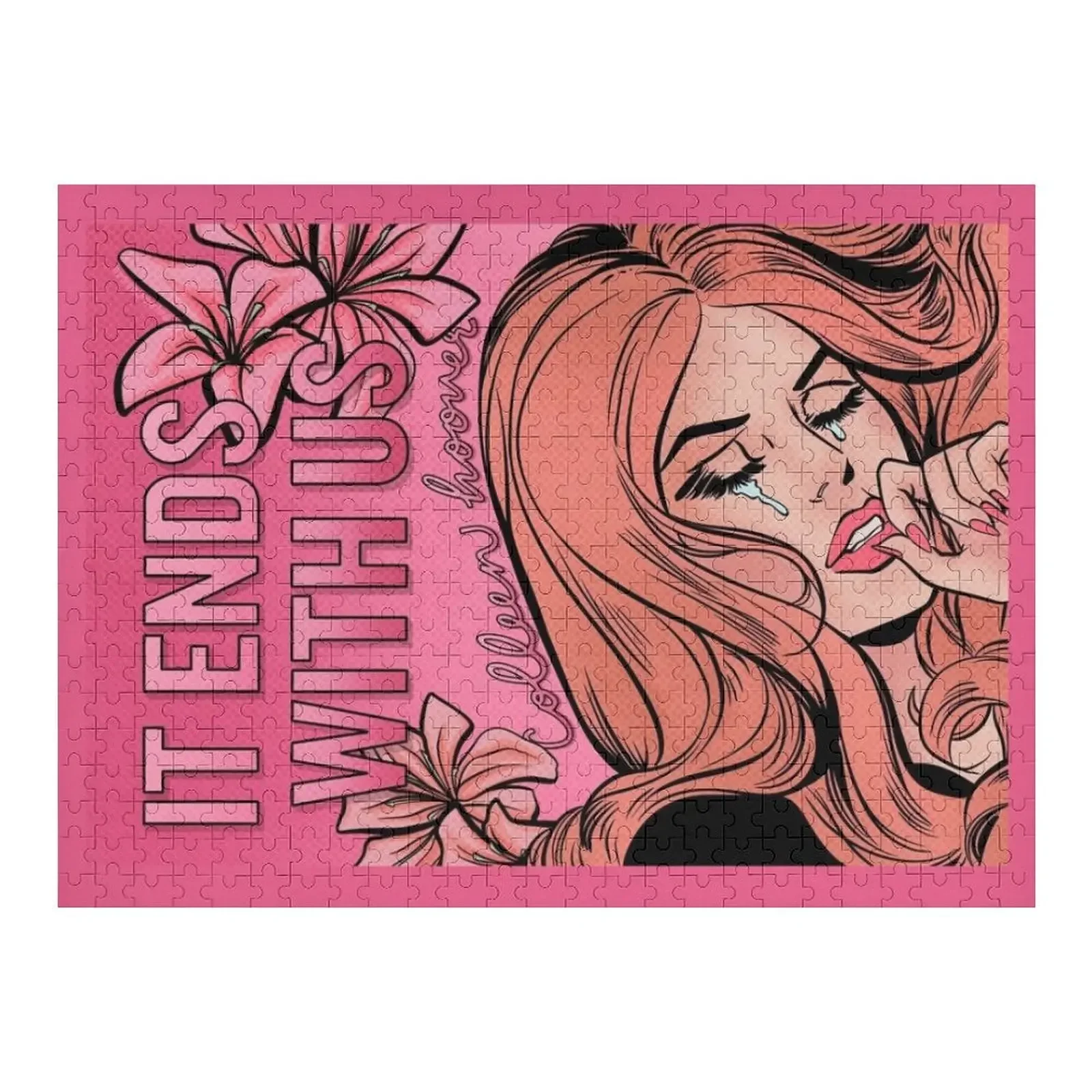 It Ends With Us - Colleen Hoover (Pop Art Comic Cover) Jigsaw Puzzle Wooden Name Custom Personalized Custom Gifts Puzzle