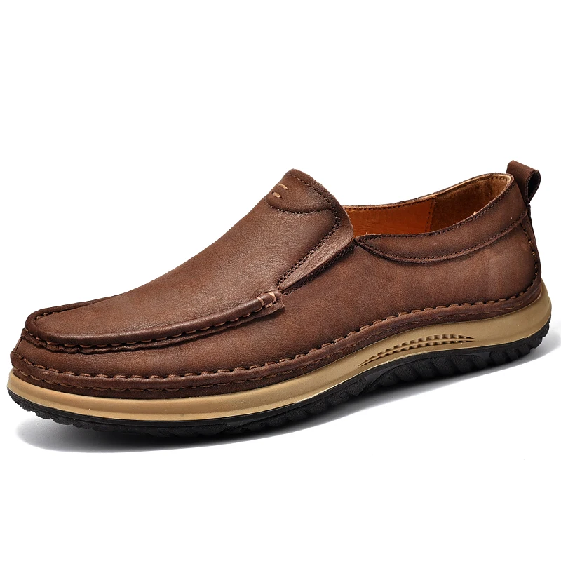 

Man's Genuine Leather Loafers Men slip on outdoor Moccasin Sneakers Flat Causal Men Shoes Male Footwear Boat Shoes men moccasins