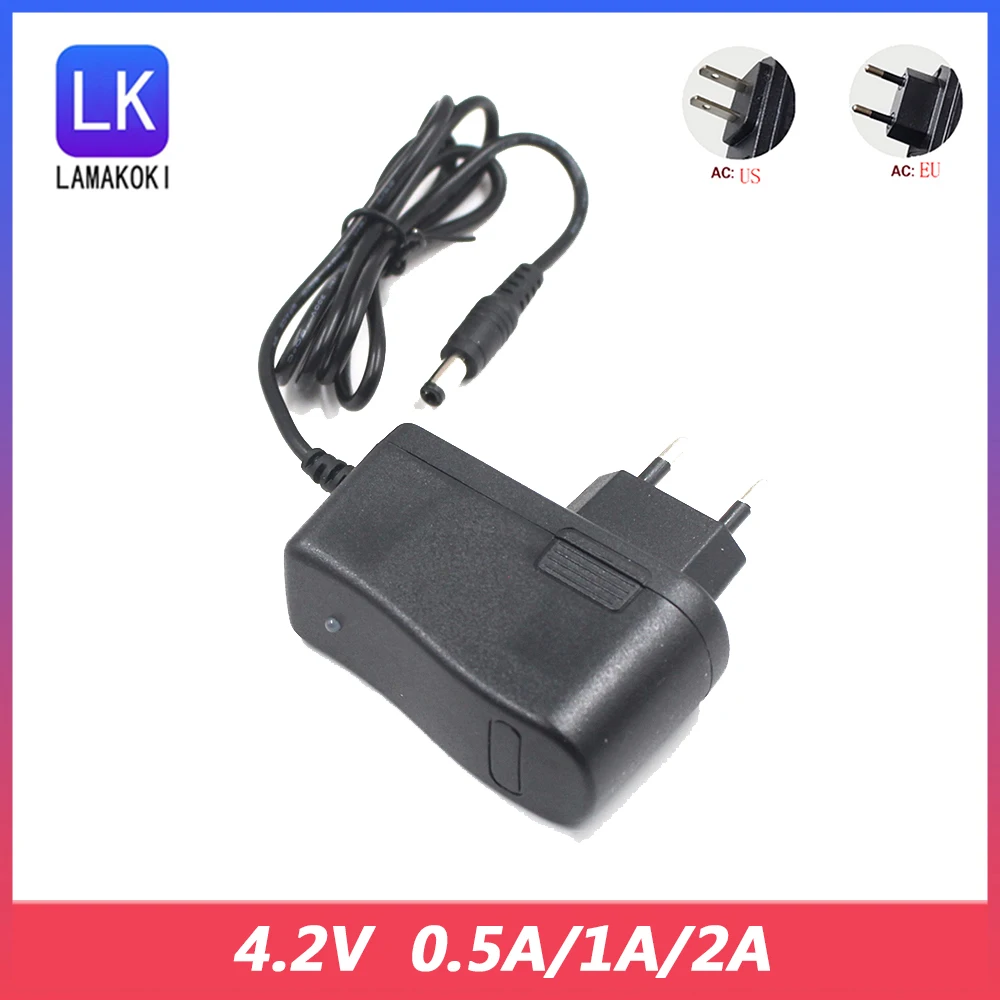 Ca 100-240V Cc 4.2 V 500Ma 1A 2A Per Adattatore Di Alimentazione Per Caricabatterie Ai Polimeri Di Litio 4.2 V Volt Per Faro Torcia