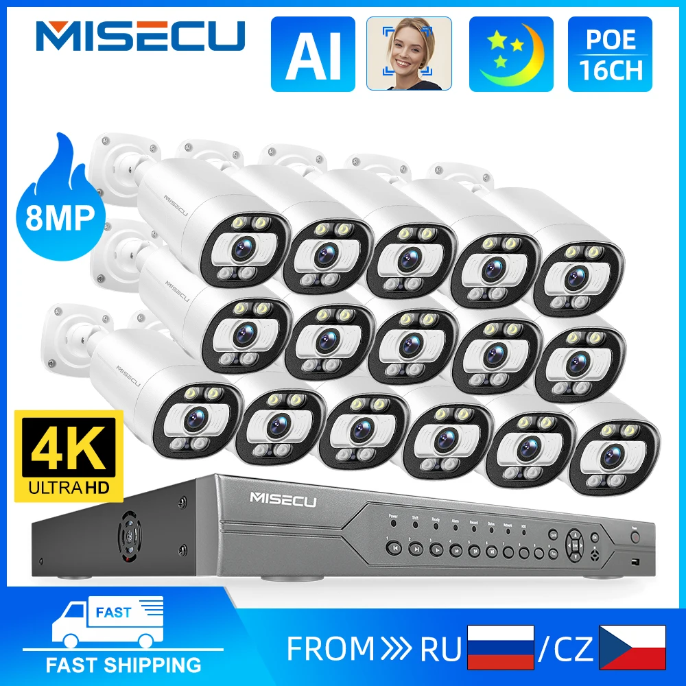 

Система видеонаблюдения MISECU, 8 Мп, 4K, POE, NVR