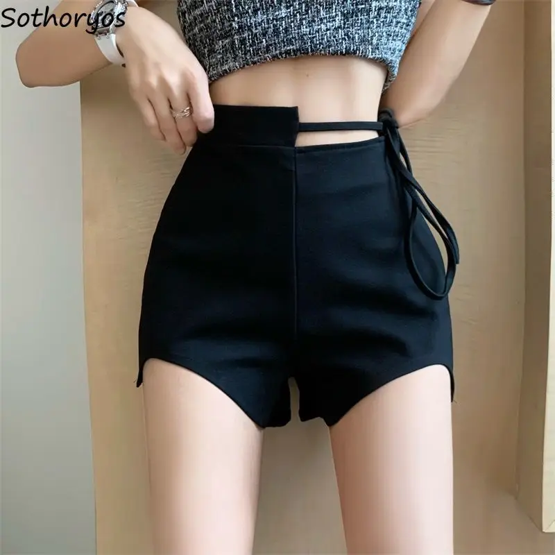 

Bandage Shorts Women Personality Design Asymmetrical All-match High Waist Harajuku Hot Girls Summer Casual Trousers Streetwear