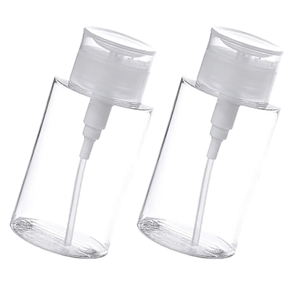 

Bottled Cosmetics Liquid Skincare Dispenser Push down Nail Polish Remover Pump Clean Storage Clear Fingernail