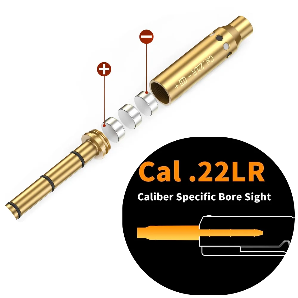 22 Laser Bore Sight .22LR Laser Boresighter .22 Collimator Red Green Bore Sighter