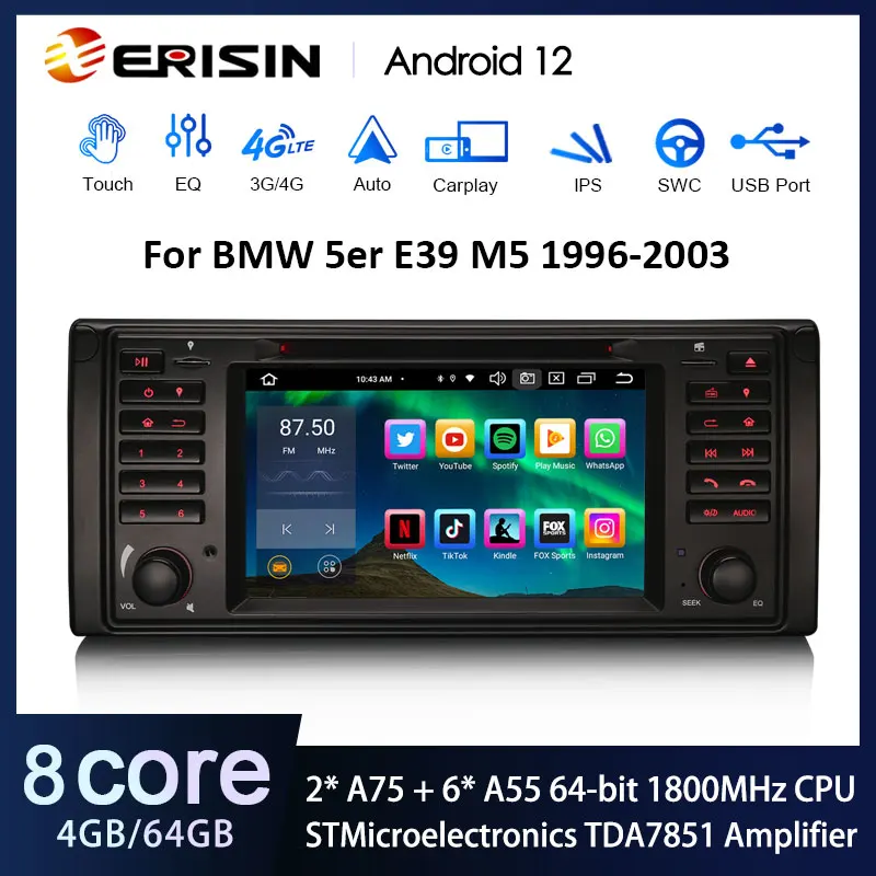 AWESAFE Android Autoradio für BMW E39 1 Din Android 12 Radio mit Navig –  AWESAFE SHOP