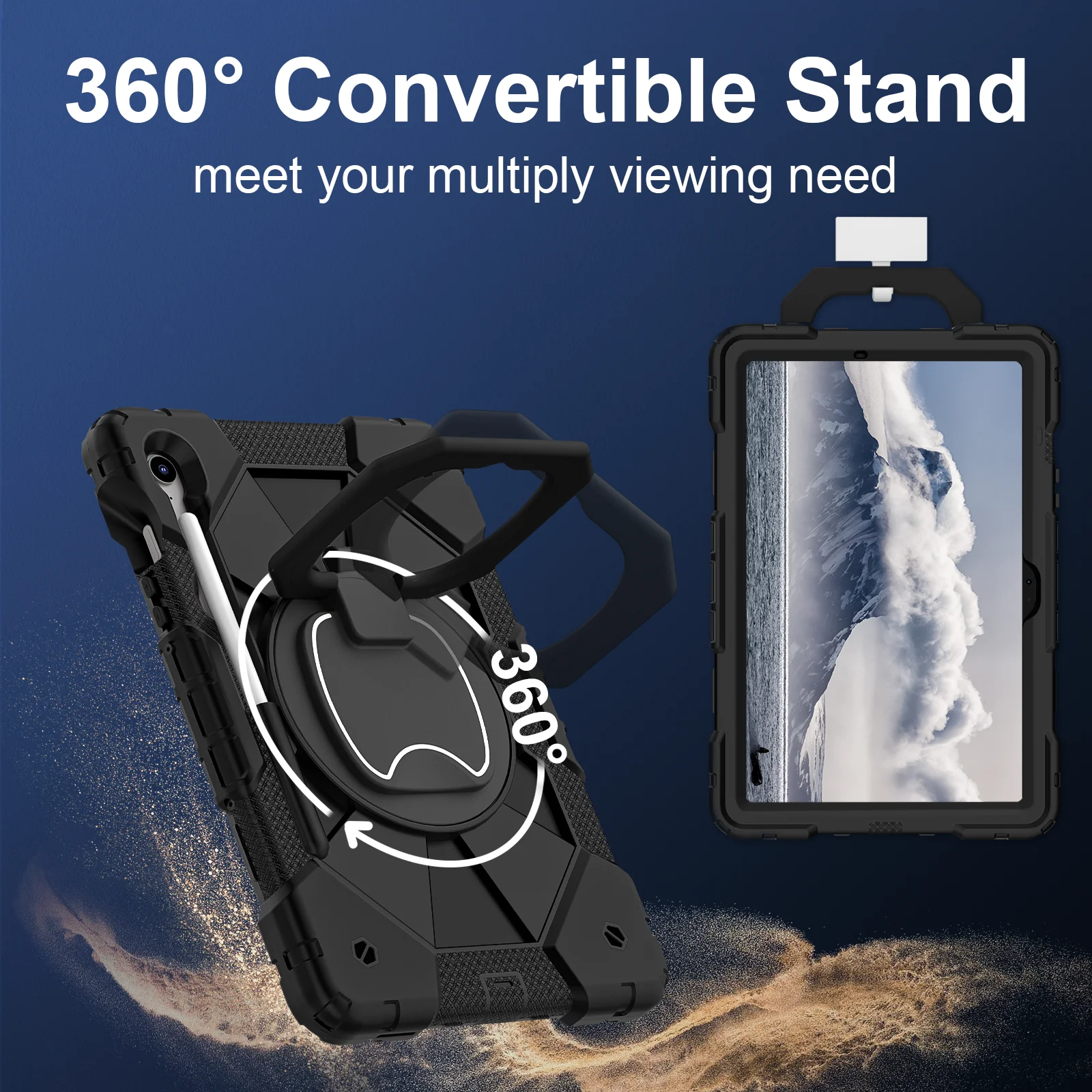 Silicone Case For Samsung Galaxy Tab Rotating Kids Stand Cover_voghion.com