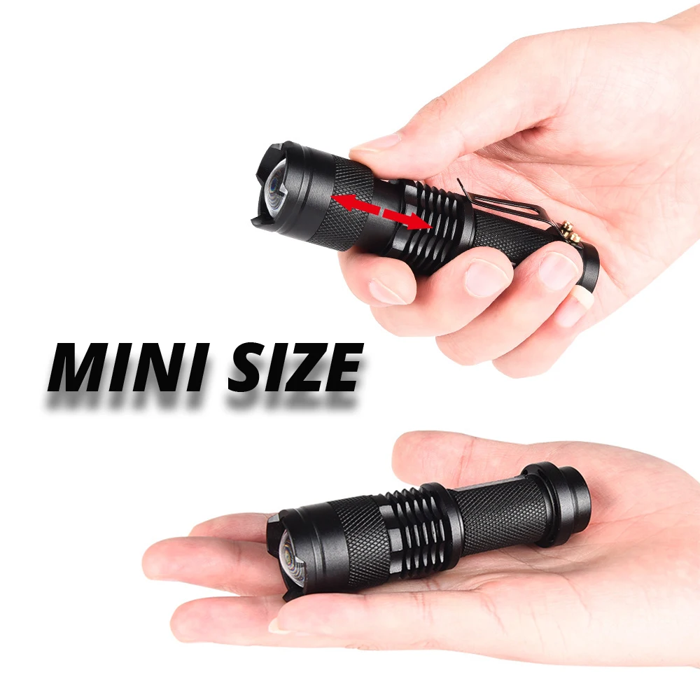 Mini Rechargeable LED Flashlight Use XPE + COB lamp beads 100 meters lighting distance Used for adventure, camping, etc.