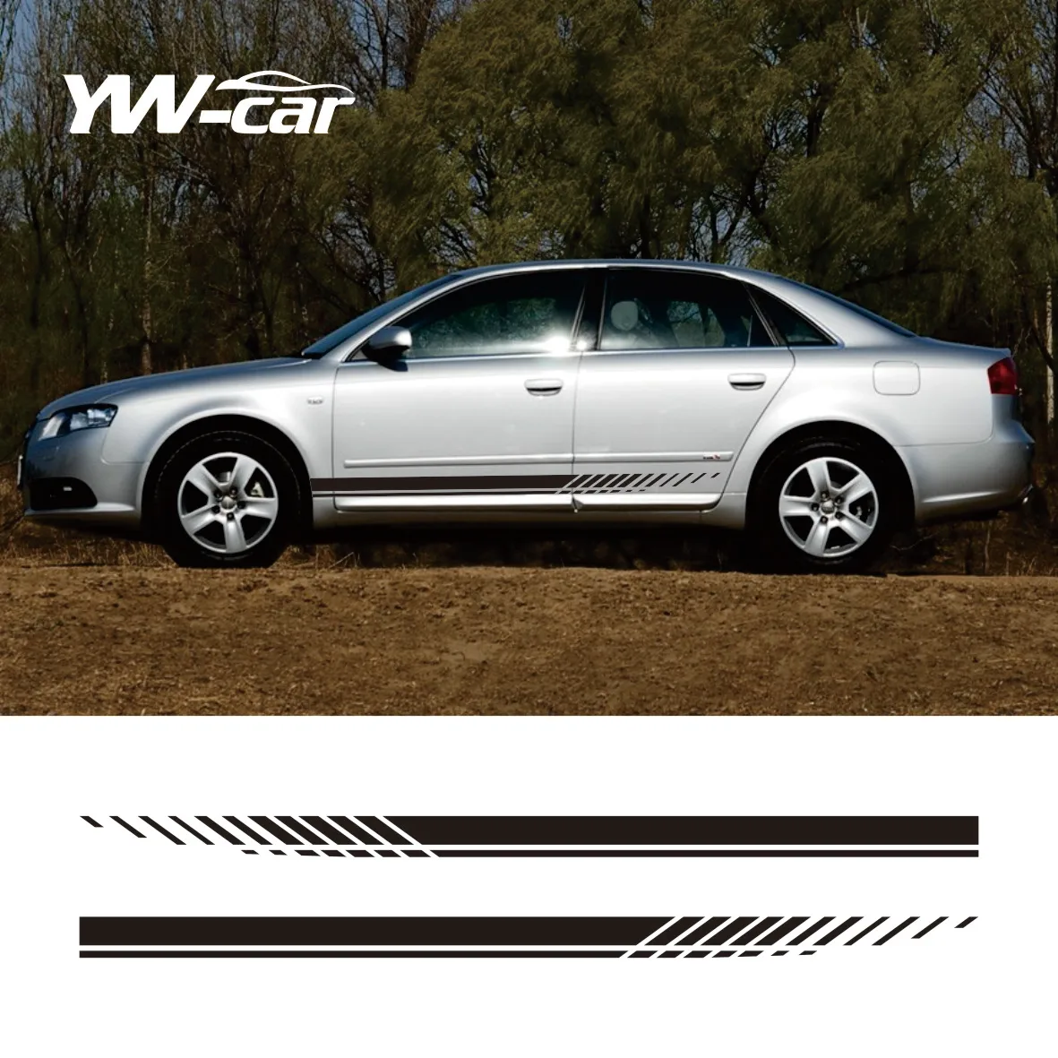 

2021 Car Sticker for Audi, Volkswagen, VW, Ford, Toyota, Honda, Mercedes, Benz, Renault, DIY Side Stripe Sticker Auto Tuning