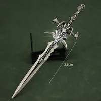 World of Warcraft Weapon 22cm Frostmourne The Lich King Diamond Inlay Game Peripheral Alloy Knife Katana Samurai Sword Toys 2