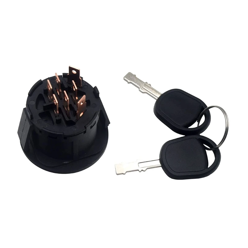 Upgraded 7-Terminals Starter Ignition Switch Keys 532193350 Compatible for Riding Lawn Mower Tractor Plastic & Metal D7YA riding lawn mower ignition switch