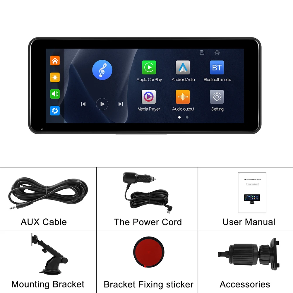 

6.86" HD Car Stereo Touch Screen Compatible For CarPlay Android Auto Multimedia Video Player Voice Control Support TF Card