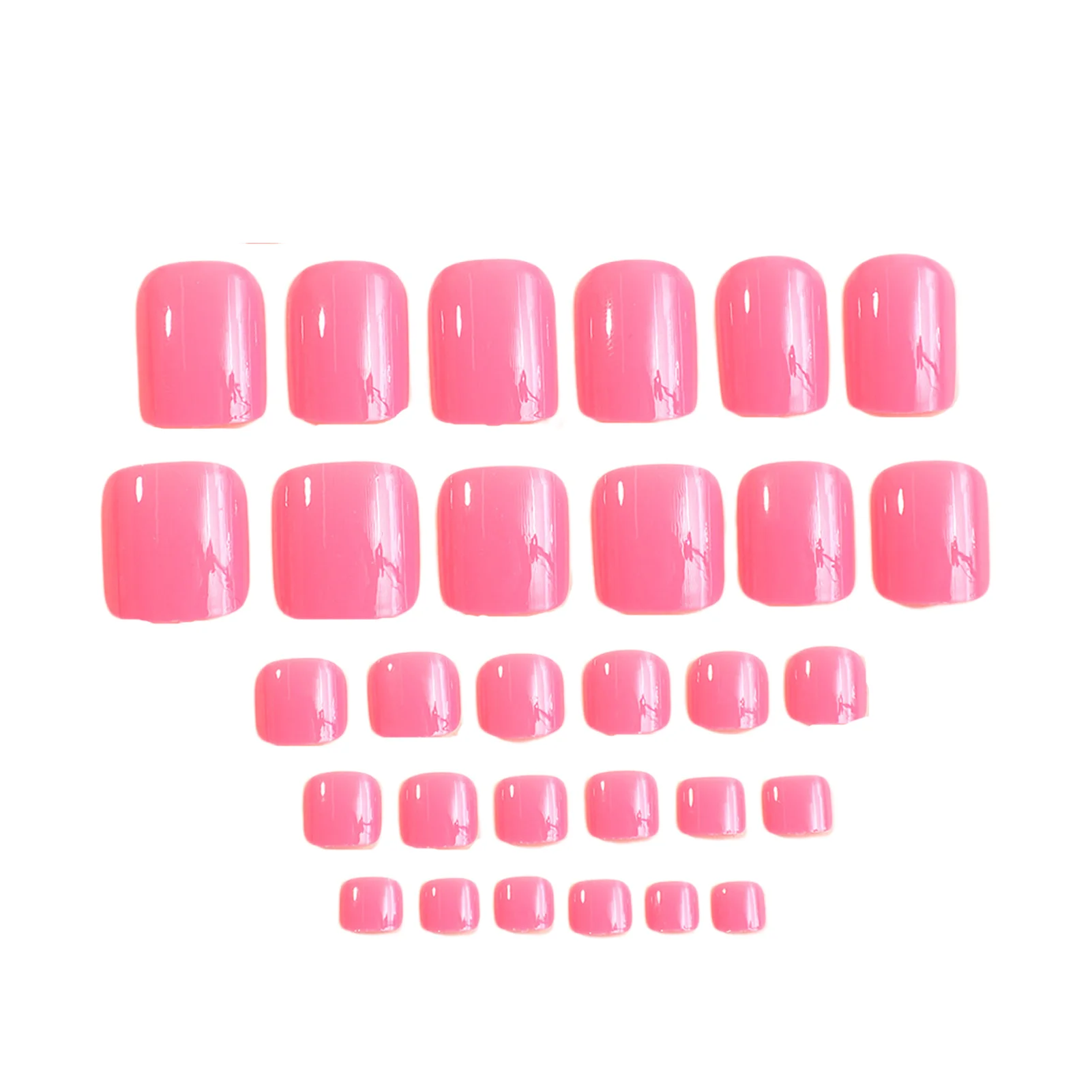 

Pure Fluorescent Pink False Manicure Toenails with Harmless and Smooth Edge Nails for Fingernail DIY Decoration