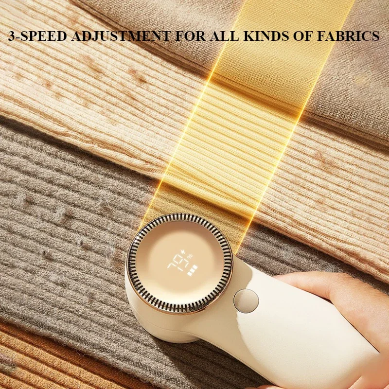 Lint Remover Rechargeable Hairball Trimmer Portable Fabric Shaver Electric Sweater Shaver with Digital Display to Remove Pilling